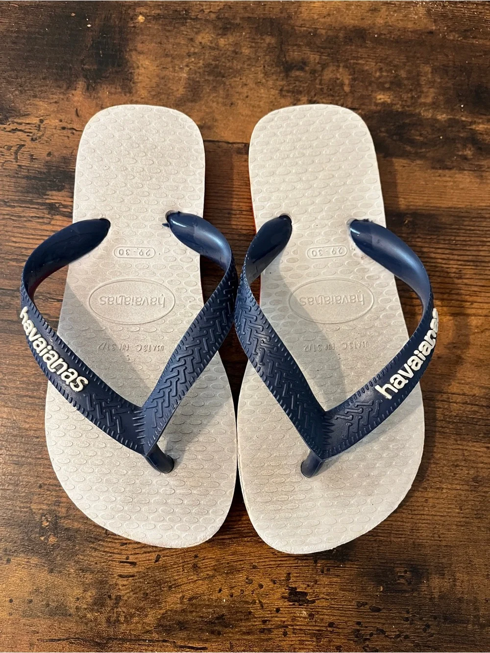 Havaianas Kids Flip Flops - Navy Straps and White Footbed